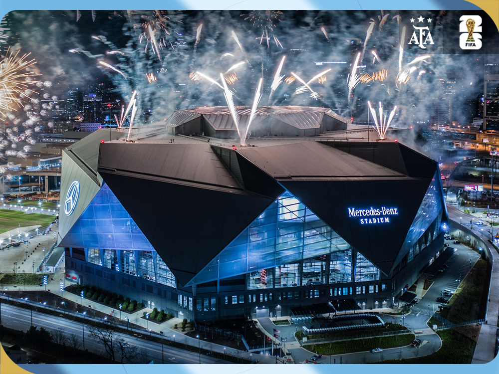 El Mercedes-Benz Stadium, escenario de la semifinal entre Argentina e Inglaterra