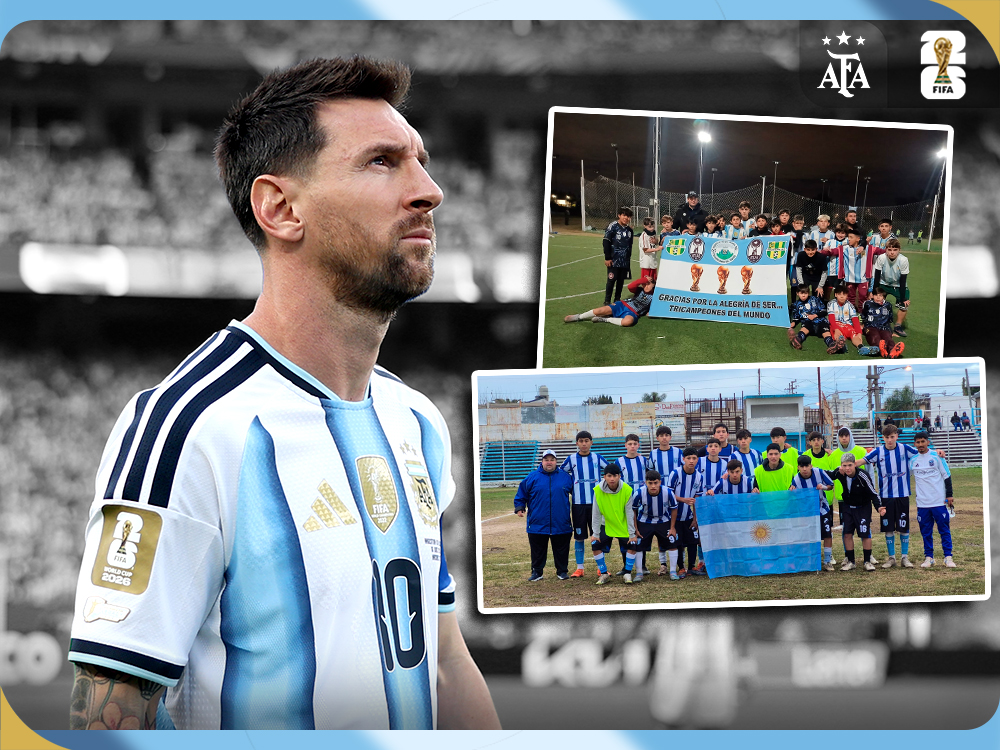 El fútbol formativo saludo a Lionel Messi