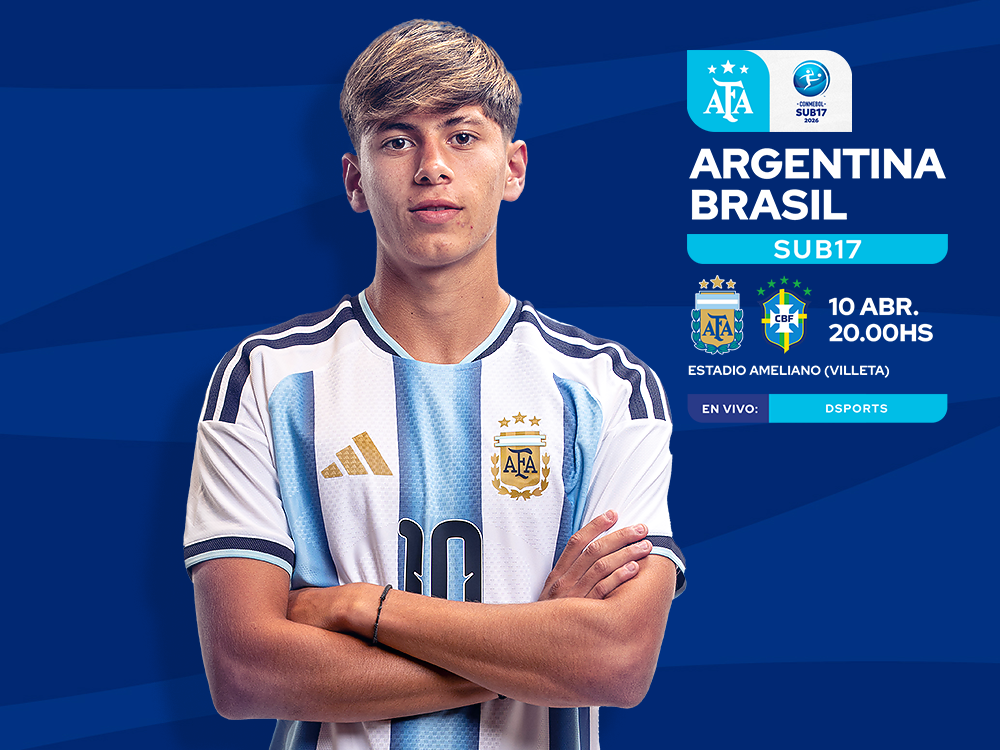 Conmebol Sub 17: desde las 20.00, Argentina se medirá ante Brasil