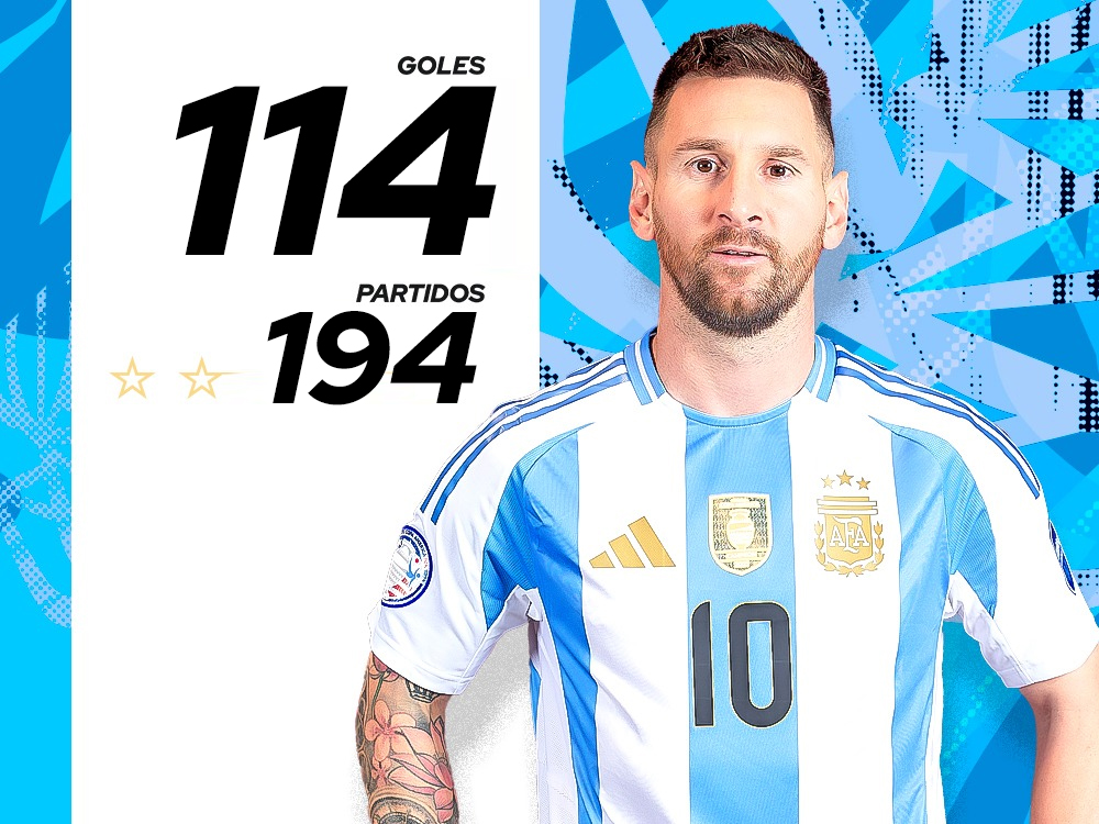 El capitán de la Selección Argentina, Lionel Messi, llegó a los 114 goles con la camiseta albiceleste