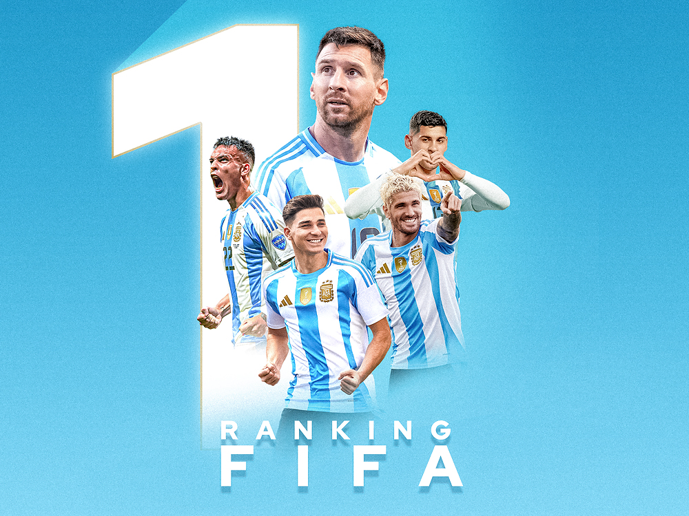 La Selección Argentina sigue en lo más alto del Ranking FIFA | Sitio  Oficial de la Asociación del Fútbol Argentino