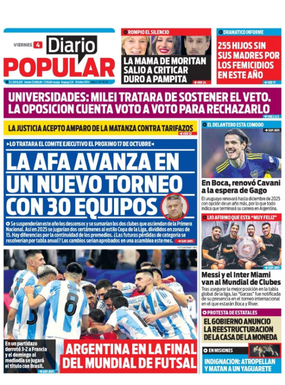 Mundial de futsal: la victoria y la clasificación a la final tuvo eco en los medios