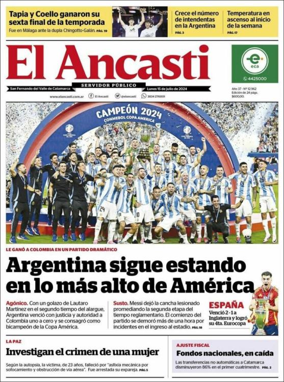 Las tapas de un nuevo título: así reflejaron los diarios el campeonato argentino