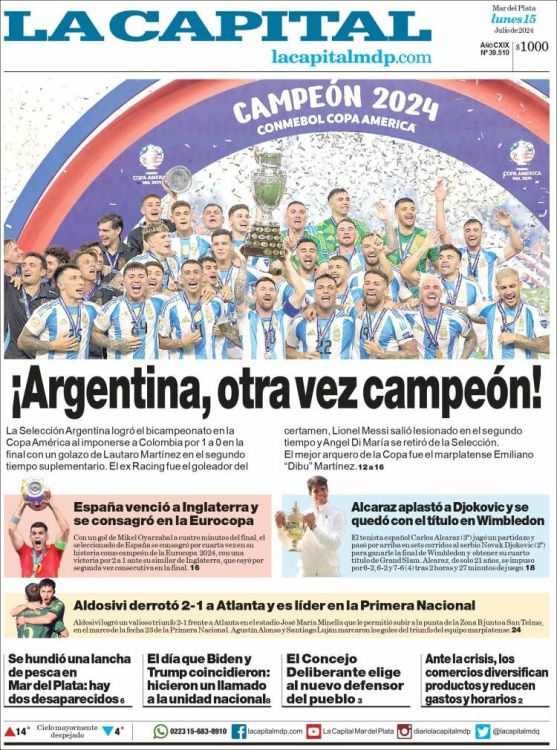 Las tapas de un nuevo título: así reflejaron los diarios el campeonato argentino