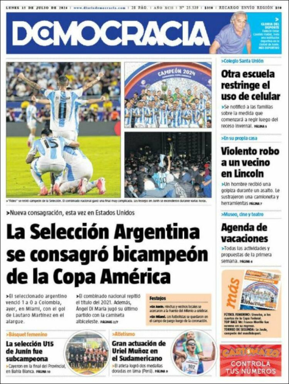 Las tapas de un nuevo título: así reflejaron los diarios el campeonato argentino