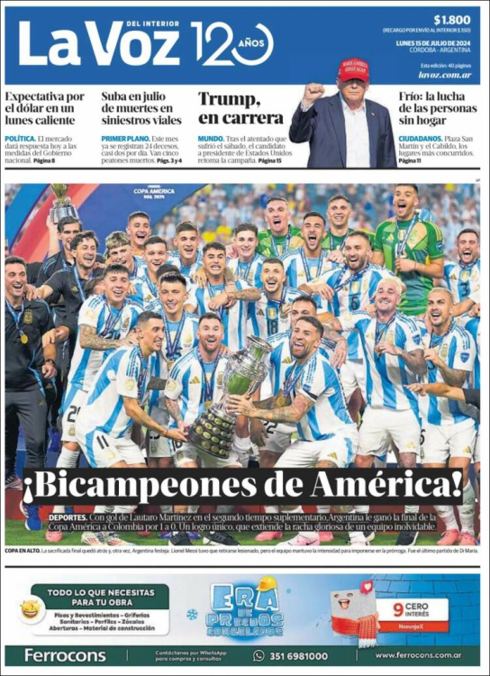 Las tapas de un nuevo título: así reflejaron los diarios el campeonato argentino